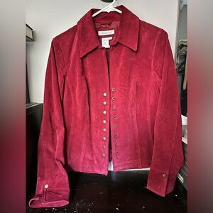 Suede Western Style Jacket Wine Color